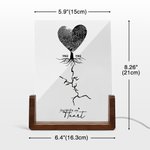 Árbol personalizado de huellas dactilares Mi Foto Sketch LED Luz de Noche con Años y Base de Madera Decoración del Hogar Día de San Valentín Madre Aniversario Regalo para Pareja