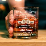 Personalised Fist Touch Brothers and Alcohol 10 oz Old Fashioned Whiskey Glass with Names Housewarming Long Distance Gift for Friend Liquor Lover