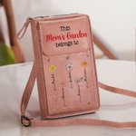 Personalised This Belongs To 1-12 Birth Flowers PU Leather Crossbody Bag Wallet with Names and Card Slots Mother's Day Birthday Gift for Mom Grandma
