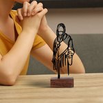 Personalized Inspirational Jesus Art Wooden Plaque with Engraved Text Desktop Decor Birthday Religious Baptism Gift for Christian Family