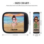 Personalisierte Himmelblau Sonnenuntergang Strand Cartoon Gepäck Griff Wrap Identifier mit Namen Set von 2 Reise-Accessoires Geburtstagsgeschenk für Travel Lovers