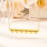 Personalisierte Herz Anhänger Familie Halskette mit 1-10 Namen eingraviert Zierlich Frauenschmuck Geburtstag Muttertag Geschenk für Mama Oma
