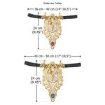 Bride de Naissance en Dentelle Dorée Personnalisée avec Pierre de Naissance Bandeau Ajustable Cadeau Anniversaire pour Amoureux des Chevaux