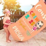 Gepersonaliseerde oversized Quick Dry Cousin Crew Naam Strandlaken met Jaar Verjaardag Zomer Vakantie Accessoires Cadeau voor Jongens Meisjes