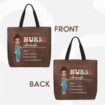 Personalisierte Cartoon medizinischen Charakter große wiederverwendbare Tragetasche mit Titel und Substantive Krankenschwester Woche Anerkennung Geschenk für Krankenschwester Arzt medizinisches Person