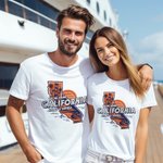 Personalizado Estado Característica Mapa 100% Algodón Niño Adulto Camiseta con Textos Vacaciones Viajes Cumpleaños Regalo para Amigo Familia Crucero Amantes