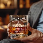 Personalised Fist Touch Brothers and Alcohol 10 oz Old Fashioned Whiskey Glass with Names Housewarming Long Distance Gift for Friend Liquor Lover