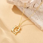 Personalizada Artística Floral Inicial Zircon Collar Dainty Jewelry Birthday Mother's Day Gift for Mom Sisters Friends