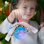 Ornement personnalisé en forme de boule lumineuse Disco avec perles et sangles pour arbre de Noël Cadeau d'anniversaire pour les amoureux de la musique