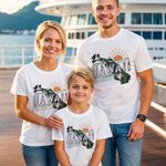 Personalizado Estado Característica Mapa 100% Algodón Niño Adulto Camiseta con Textos Vacaciones Viajes Cumpleaños Regalo para Amigo Familia Crucero Amantes