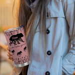 Personalized Cute Mom Bear 20 oz Tumbler with 1-12 Kid Bear Names and Straw Mother's Day Birthday Gift for Mom Grandma