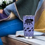 Personalized Cute Mom Bear 20 oz Tumbler with 1-12 Kid Bear Names and Straw Mother's Day Birthday Gift for Mom Grandma