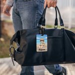 Personalisierte Himmel blau Sonnenuntergang Cartoon Charakter Gepäckanhänger mit Namen Reisezubehör Geburtstag Geschenk für Familie Freunde