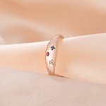 Personalisierte Vintage Star 1-5 Birthstones Ring Zierliche Schmuck Geburtstag Jahrestag Muttertag Geschenk für Mama Oma