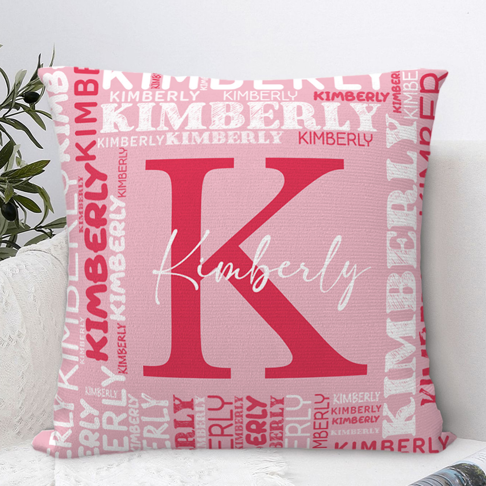 Taie d'oreiller personnalisée avec initiales et nom Décoration d'intérieur Anniversaire Pendaison de crémaillère Cadeau pour enfants Famille