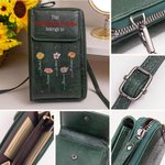 Personalised This Belongs To 1-12 Birth Flowers PU Leather Crossbody Bag Wallet with Names and Card Slots Mother's Day Birthday Gift for Mom Grandma
