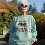 Personalisierte Floral niedlichen Bären Pfote Print T-Shirt Sweatshirt mit Titel und 1-12 Namen Muttertag Geburtstag Geschenk für Mama Oma Familie