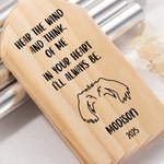 Personalised Dog Ears Silhouette Wood Memorial Wind Chime with Wood Name Plate and Date Sympathy Gift for Loss of Pet