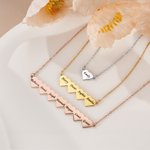 Personalisierte Herz Anhänger Familie Halskette mit 1-10 Namen eingraviert Zierlich Frauenschmuck Geburtstag Muttertag Geschenk für Mama Oma