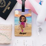 Personalisierte Himmel blau Sonnenuntergang Cartoon Charakter Gepäckanhänger mit Namen Reisezubehör Geburtstag Geschenk für Familie Freunde