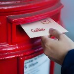 Personalized Pink Red Heart Stamp Shape Wool Felt Envelope with Embroidered Name Valentine's Day Birthday Gift for Women Men