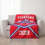 Personalizado Multicolor Pompón Cheerleading Suave manta con nombre Año Decoración del hogar Cumpleaños Equipo Regalo para Cheerleaders Entrenadores