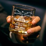 Personalised Fist Touch Brothers and Alcohol 10 oz Old Fashioned Whiskey Glass with Names Housewarming Long Distance Gift for Friend Liquor Lover