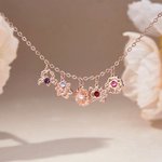 Personalisiertes Minimalistisches Armband mit Geburtsblumen Geburtssteinen Muttertag Geburtstag Jahrestag Geschenk für Damen Oma Mama