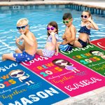 Gepersonaliseerde oversized Quick Dry Cousin Crew Naam Strandlaken met Jaar Verjaardag Zomer Vakantie Accessoires Cadeau voor Jongens Meisjes