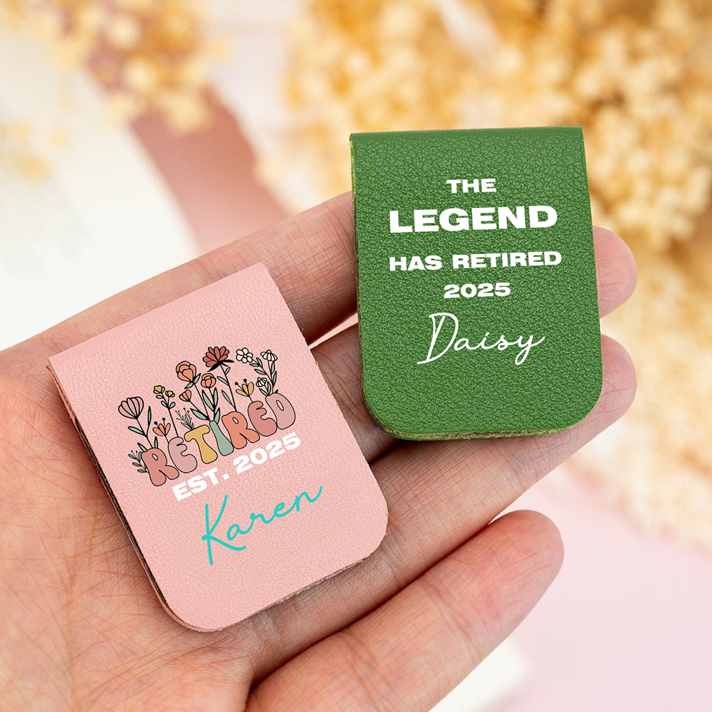 Marque-page magnétique en cuir avec nom et année Cadeau d'anniversaire pour les rats de bibliothèque