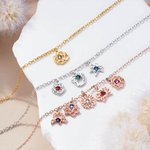 Personalisiertes Minimalistisches Armband mit Geburtsblumen Geburtssteinen Muttertag Geburtstag Jahrestag Geschenk für Damen Oma Mama