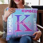 Personalisierte Wort Wolke weiches Kissen Abdeckung mit Initial und Name Home Decor Geburtstag Housewarming Geschenk für Kinder Familie werfen