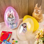 Personalized Broken Eggshell Face Photo Portrait Fillable Jumbo Easter Egg with Name Holiday Basket Stuffers Easter Party Favors Gift for Kids