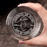 Personalized Happy 1st Father's Day Old Fashioned Rocks 10 oz Whiskey Glass with Name Father's Day Gift for Dad