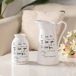 Personalized Handwritten Photo Ceramic Flower Vase with Age and 1-8 Names Birthday Mother's Day Gift for Mom Grandma Family