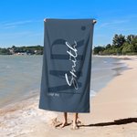 Juego de 2 toallas de playa personalizadas con el apellido de los recién casados, para luna de miel, viaje de novios y boda