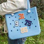 Personalized Multicolor Number Button Charm Bag Accessories Birthday Game Day Team Gift for Sports Lovers Players