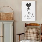 Personalized Heart Fingerprints Tree Face Contours Canvas Poster Framed Frameless Painting Wall Decor Valentine's Day Anniversary Gift for Couple