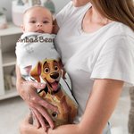 Personalisierte Mein Geschwisterchen hat Pfoten Cartoon Katze Hund weiche Decke mit Namen Zimmer Dekoration Geburtstag Baby Dusche Geschenk für Baby