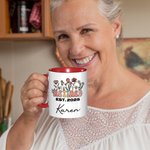 Personalized Multicolor Floral Retirement Themed 11 oz 15 oz Ceramic Mug with Name and Year Retirement Gift for Friend Family