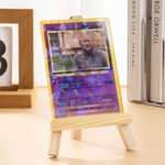 Personalisierte Klassische Foto TCG Poke Karte mit Text Wir Lieben Dich und Holzständer Sammelkartenspiel Vatertag Geburtstag Geschenk für Papa