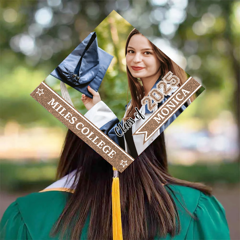 Casquette de graduation personnalisée avec nom et photo pour la classe 2025 Décoration de graduation Cadeau pour gradués Amis Camarades de classe