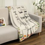 Personalizada 1-8 Diseño de Fotos a Mano Manta Suave con Nombre y Edad Decoración del Hogar Día de la Madre Cumpleaños Regalo para Mamá Abuela