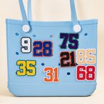 Personalized Multicolor Number Button Charm Bag Accessories Birthday Game Day Team Gift for Sports Lovers Players