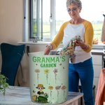 Personalized Garden Cartoon Collapsible Laundry Storage Basket with 1-12 Kid's Names and Handle Mother's Day Appreciation Gift for Grandma Mom