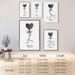 Personalized Heart Fingerprints Tree Face Contours Canvas Poster Framed Frameless Painting Wall Decor Valentine's Day Anniversary Gift for Couple