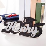 Personalized Glitter Graduation Wood Sign with Name and Year Graduation Photo Prop Decoration Gift for Class of 2025 Graduates