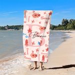 Personalisierte Marine Tier Initial Name Quick Dry Oversized Strandtuch Reisezubehör Sommerurlaub Geburtstag Geschenk für Familie Freunde Kinder