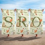 Personalisierte niedlichen Woodland Tiere erste überdimensioniert schnell trocknen Strand Handtuch mit Namen Reise Essentials Geburtstag Geschenk für Jungen Mädchen