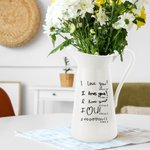 Personalized Handwritten Photo Ceramic Flower Vase with Age and 1-8 Names Birthday Mother's Day Gift for Mom Grandma Family